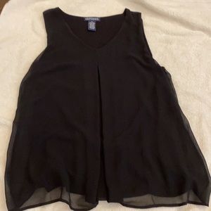 Black Chiffon Sleeveless Top